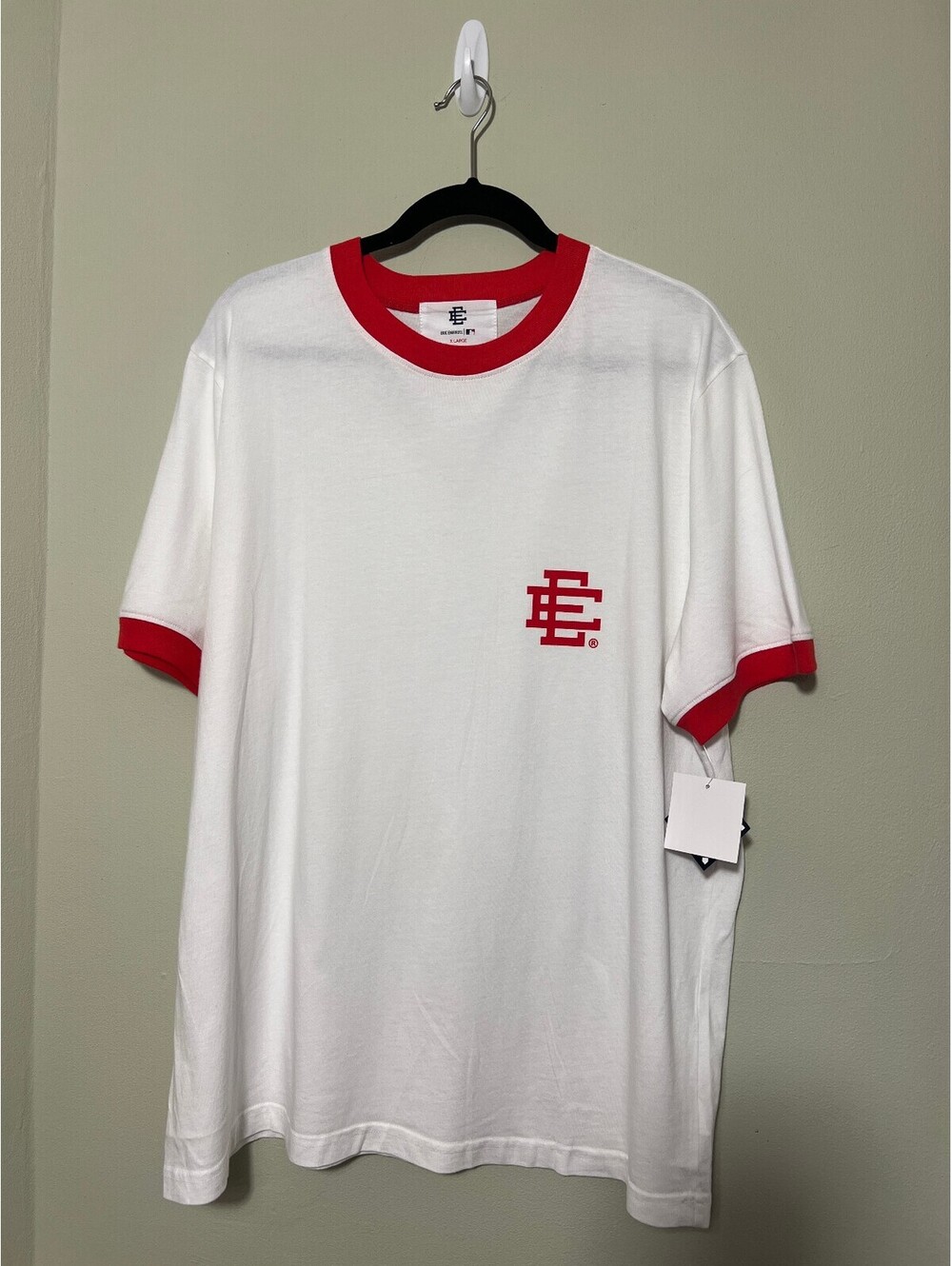 Eric Emanuel Boston White and Red Ringer T-Shirt XL NWT